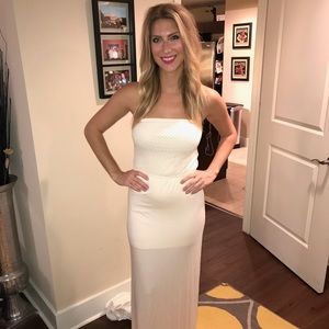 Strapless lined maxi dress